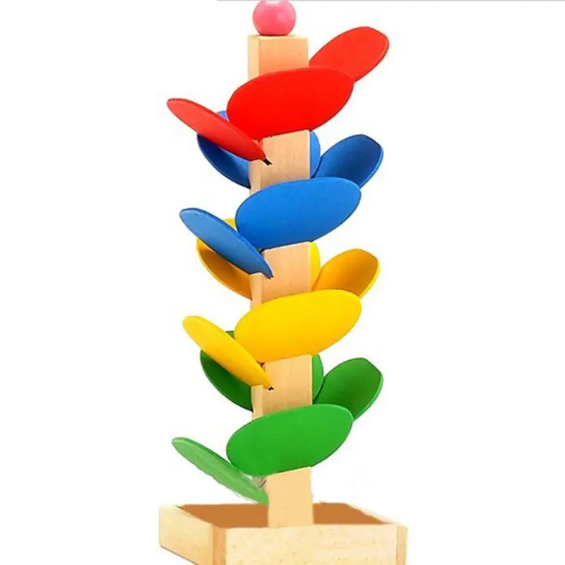 

Wooden Tree Marble Ball Run Track Game Baby Montessori Educational Blocks Intelligence Blocks Toys