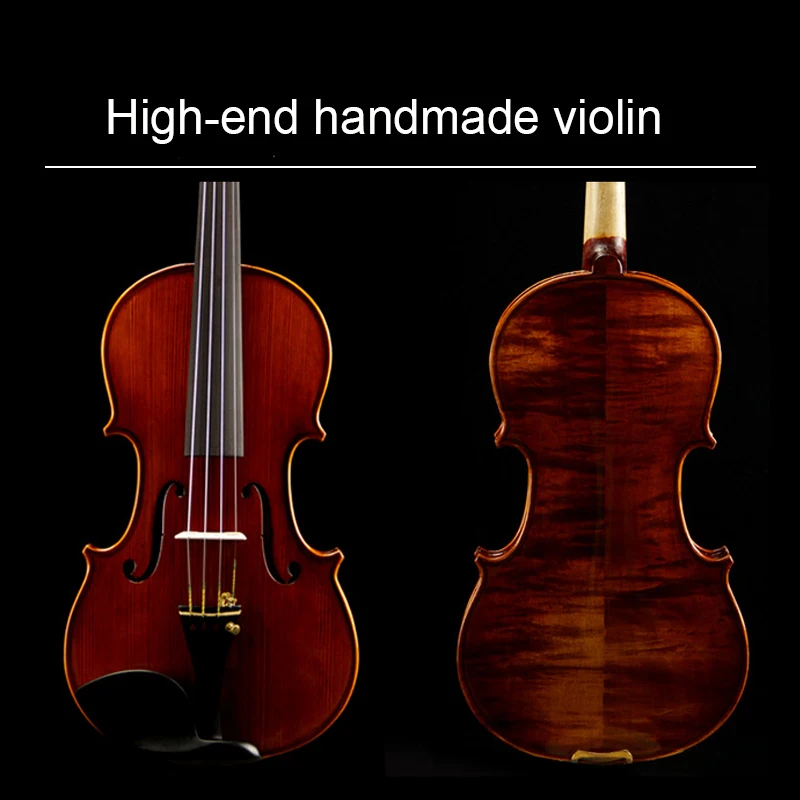 

High quality handmade solid wood tiger violin 4/4 adult beginner children grading playing deep brown violin 3/4 musical instrume