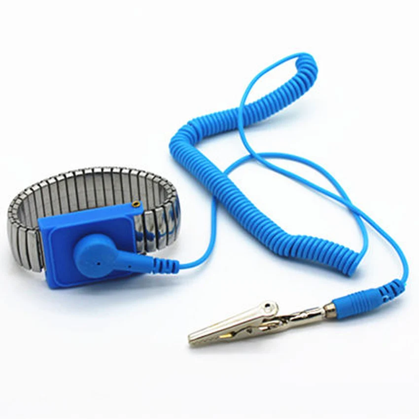 NEW Double-Circuit Lines Anti Static Antistatic ESD Adjustable  Wrist Strap Blue