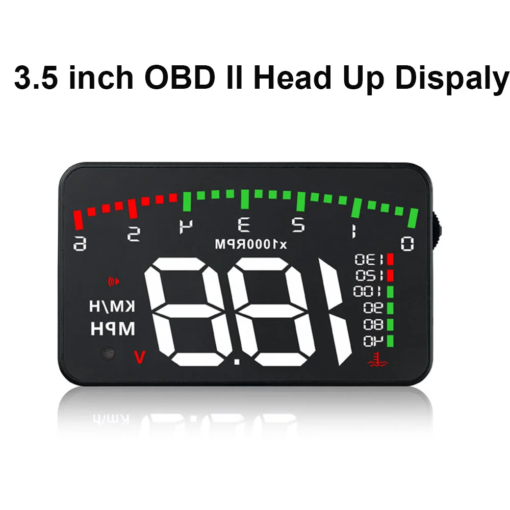 

3.5 inch Car Display HUD Head Up Display OBD2 Car Speedometer Windshield Projector Overspeed Alarm Driving Data Diagnostic Tool