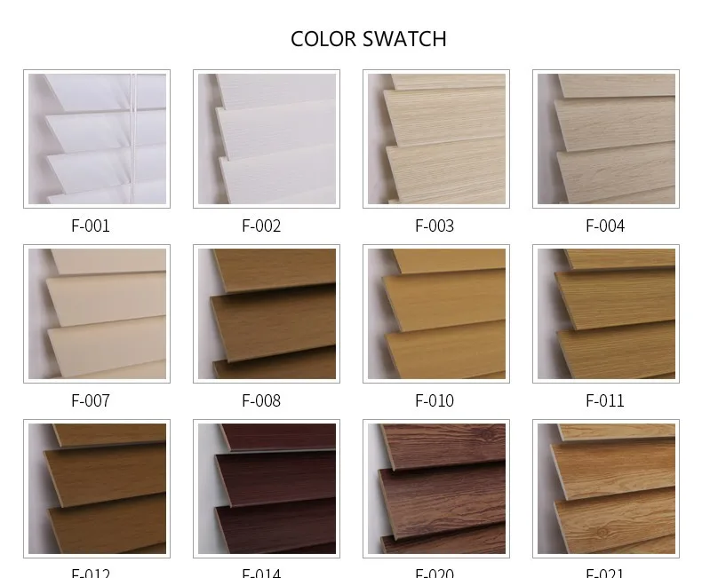 

PVC Fauxwood Venetian Blinds Color Swatch Sample