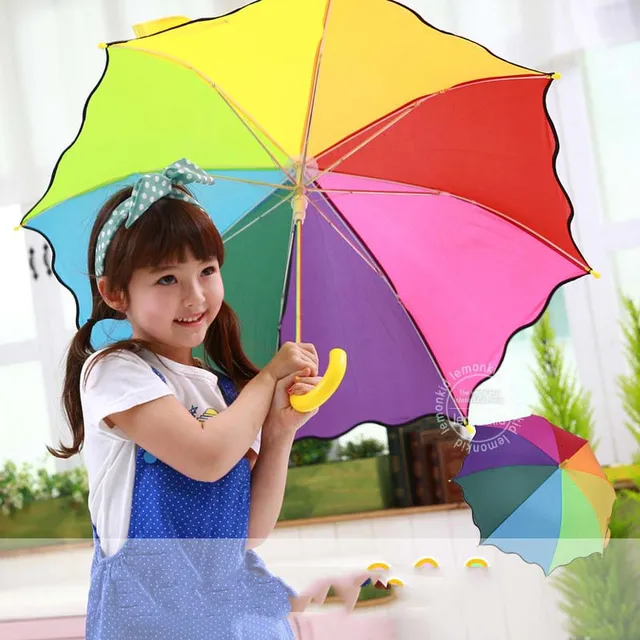 2016 Free Shipping rainbow Kids Cute Umbrella for kids girl umbrella