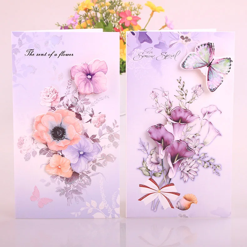  Three-dimensional Flower Greeting Card Creative Handmade Greeting Card Mother's Day Teacher's Day P - 32872151492