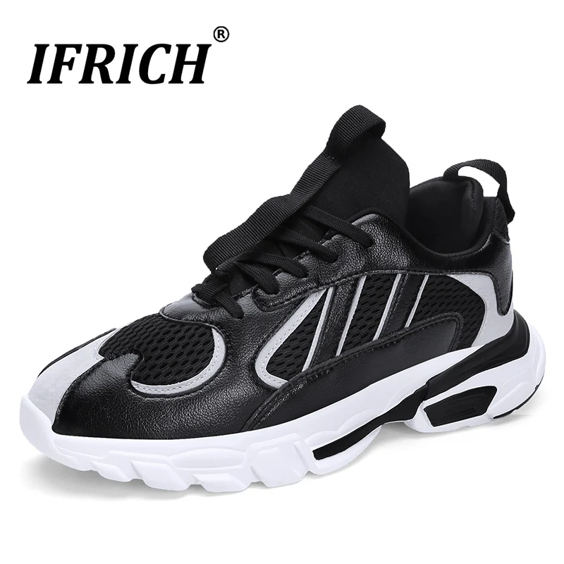 

Men Running Shoes Summer Breathable Sport Trainers Ifrich 2019 Sneakers for Men Lace-Up Damping Athletic Shoes