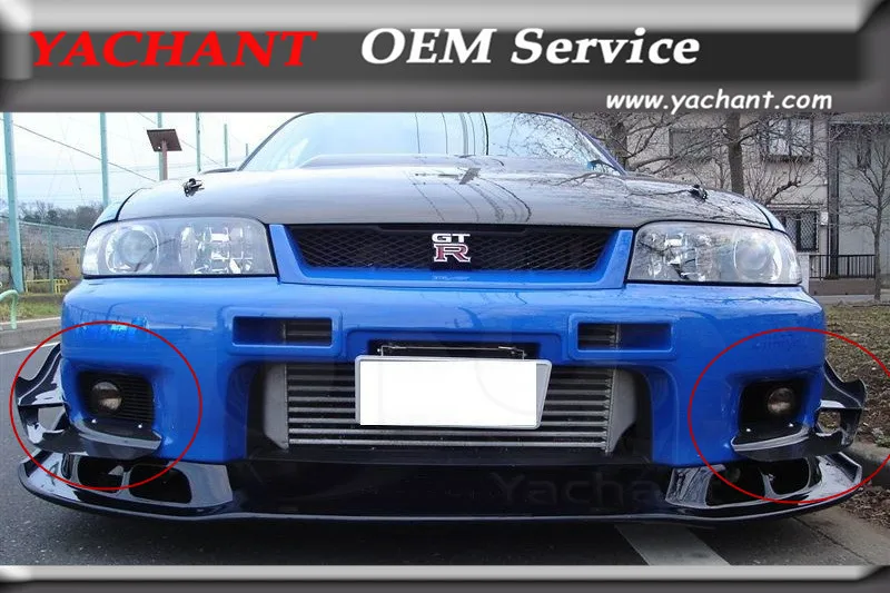 

Car-Styling FRP Fiber Glass Front Canards 4 Pcs Fit For 1995-1998 Skyline R33 GTR OEM Front Bumper AS Style Canards