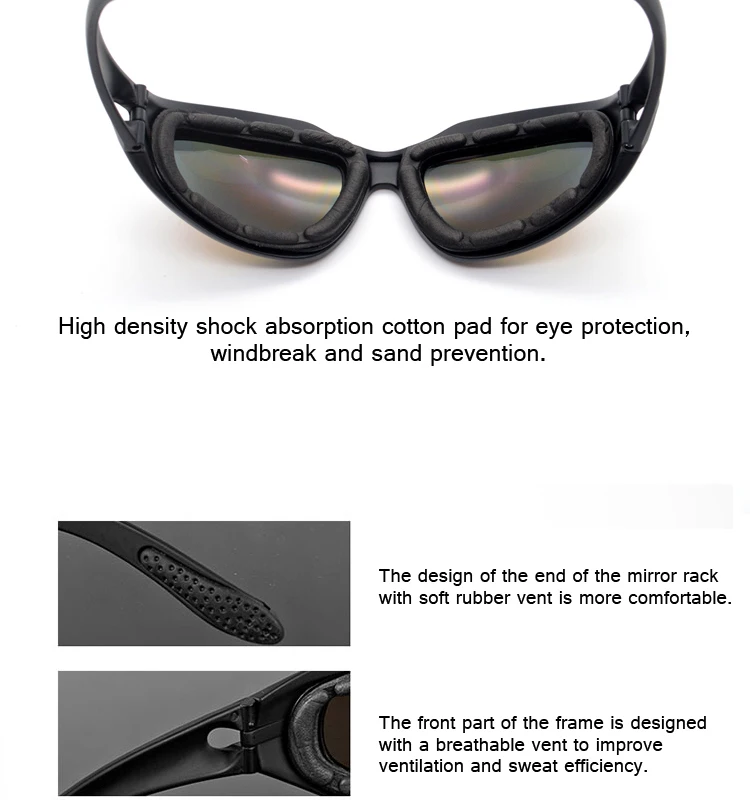 Daisy c5, поляризационные военные солнцезащитные очки, взрывозащищенные, 4 линзы, тактические очки,, спортивные, для стрельбы, бега, охоты, армейские очки