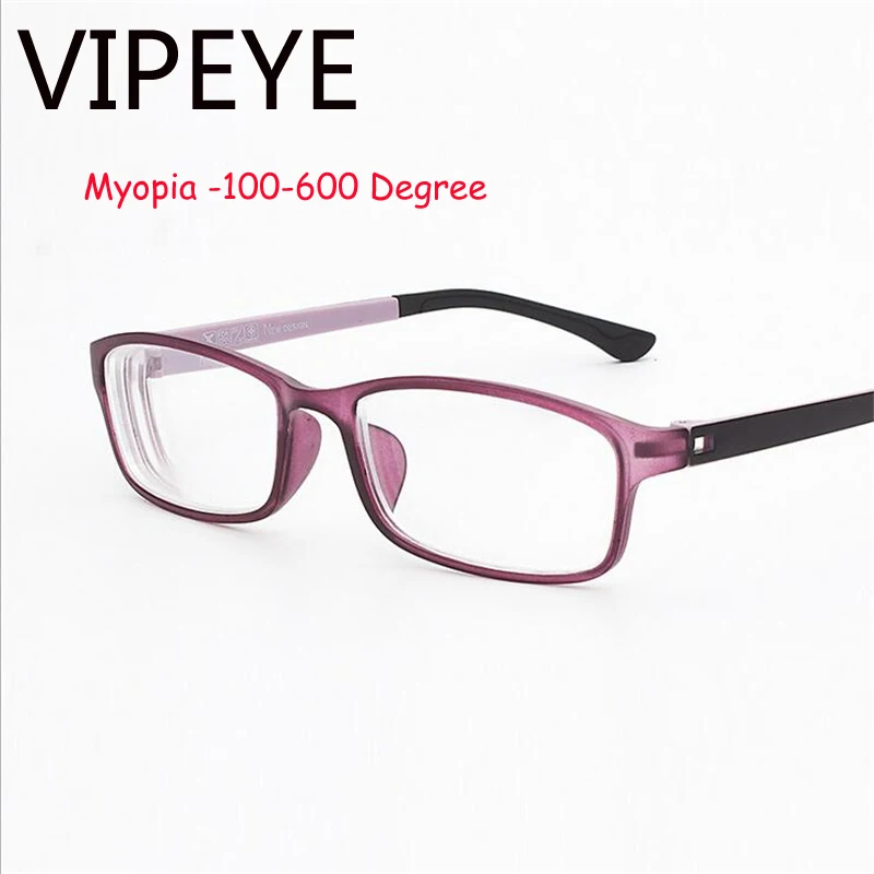 

-1 -1.5 -2 -2.5 To -6.0 Ultralight TR90 Finished Myopia Glasses For Unisex Short-sight Eyewear Full Frame Glasses With Degree
