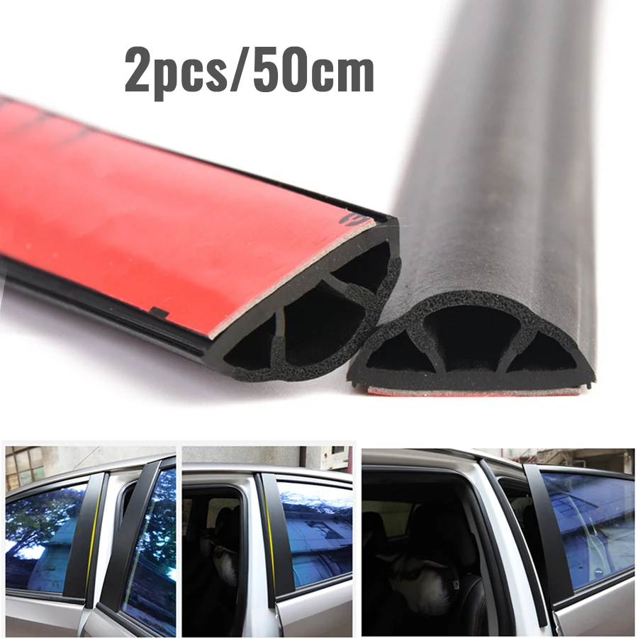 

2 pcs 50cm B Pillar Car Door Seal Rubber Sealing Strips Rear Edge Rubber Insulation Noise