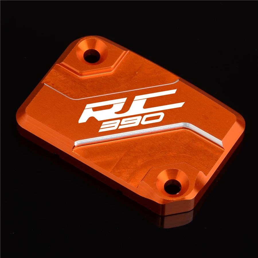 New Motorbike Front Brake Fluid Reservoir Cover Cap Black Orange Fits