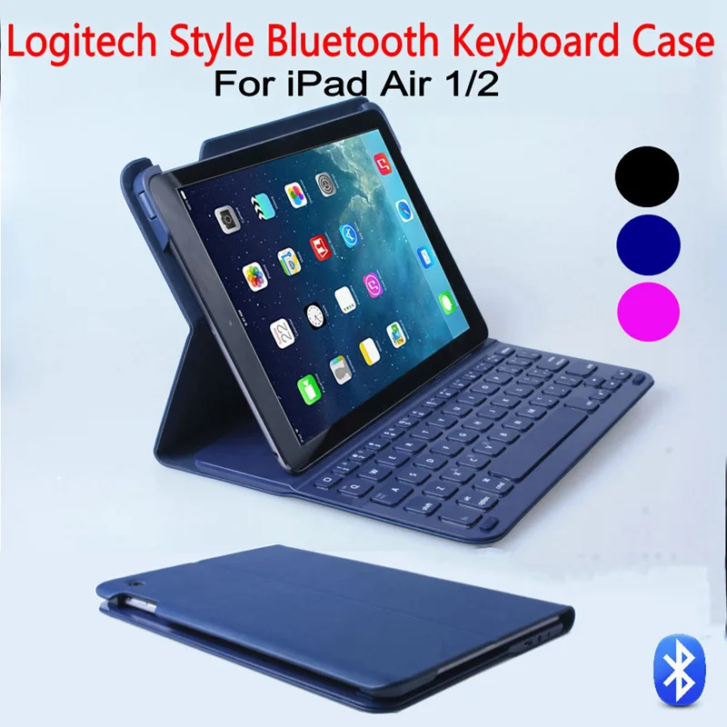 vedhæng en gang fantastisk For Ipad Air/air 2 Ultrathin Logitech Style Wireless Bluetooth Keyboard  Folio Protective Case Cover Stand + Screen Protector - Tablets & E-books  Case - AliExpress