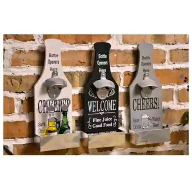 1 Piece Creative Retro Beer Shaped Wall Bottle Opener Vintage Wall