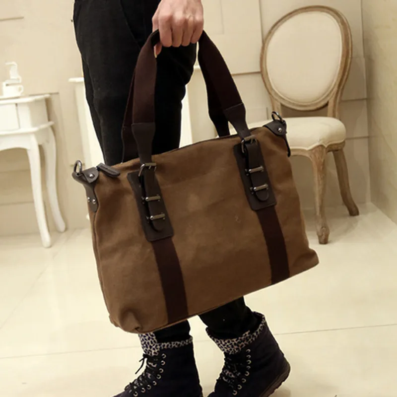 

2017 New Design Vintage Canvas And PU Leather Men Messenger Bags Men's Signle Shoulder HandBags Totes Laptop Holder Handbag
