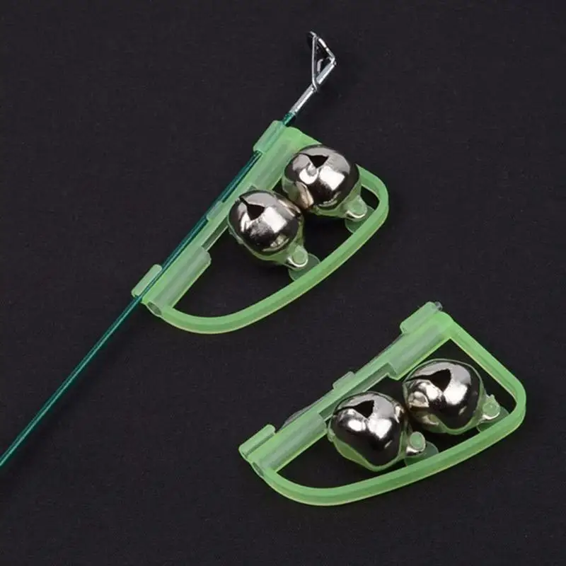 

20PCS/Set Fluorescent Fishing Rod Pole Tip Clip Twin Bell Alarm Alert Ring Glow In The Dark Fishing Tackle Box Accessory Tool