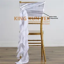 Дизайн 20x275 см атласный стул створки с шифоновыми оборками галстук-бабочка накидка на стул chiavari для свадьбы Отель события украшения