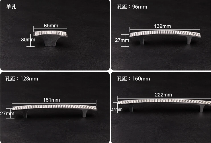 Одно отверстие 96 мм 128 мм 160 мм диамо хрустальная мебель кресло комод Ящик серебро Тянет Шкаф руки стразы стекло кухня