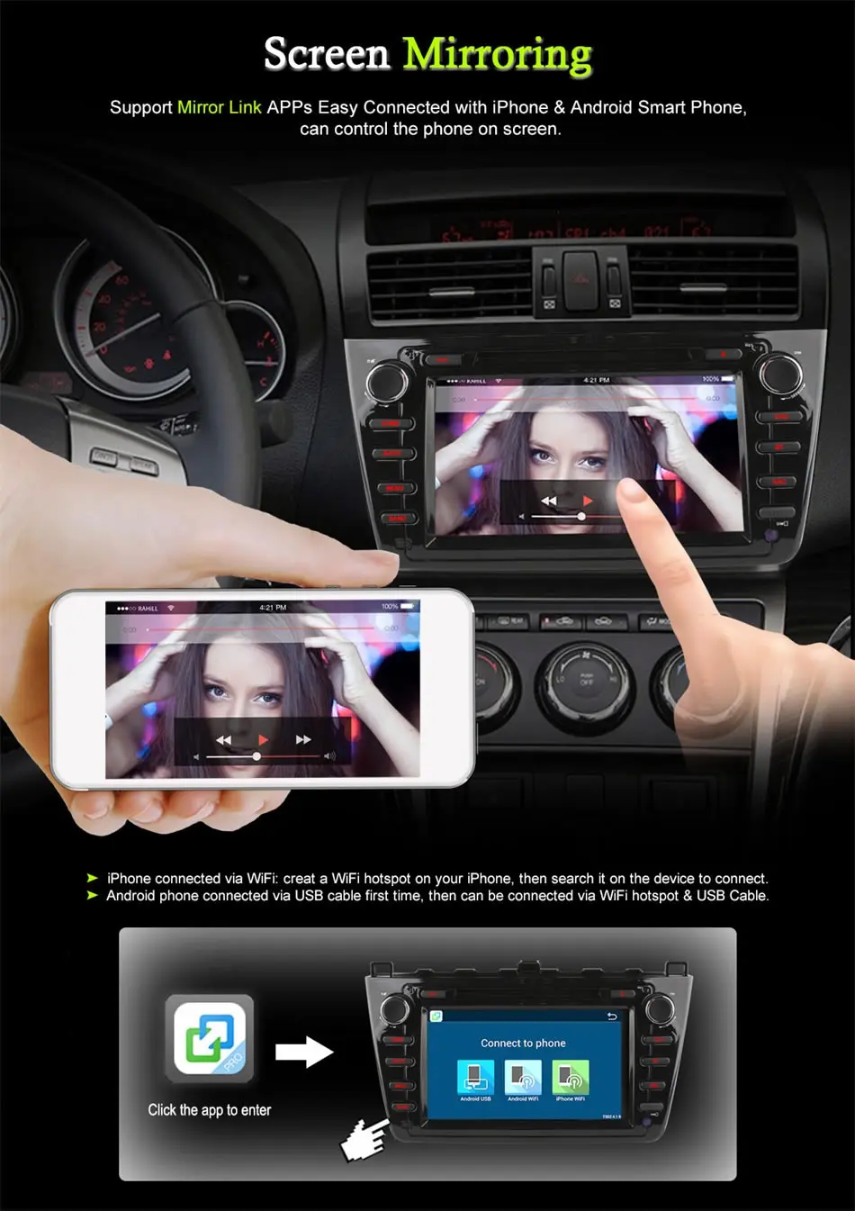 Flash Deal 1024*600 Android 6.0 2GB RAM Car DVD GPS Radio Player For Mazda 6 Ruiyi Ultra 2008 2009 2010 2011 2012 Multimedia Audio Stereo 7