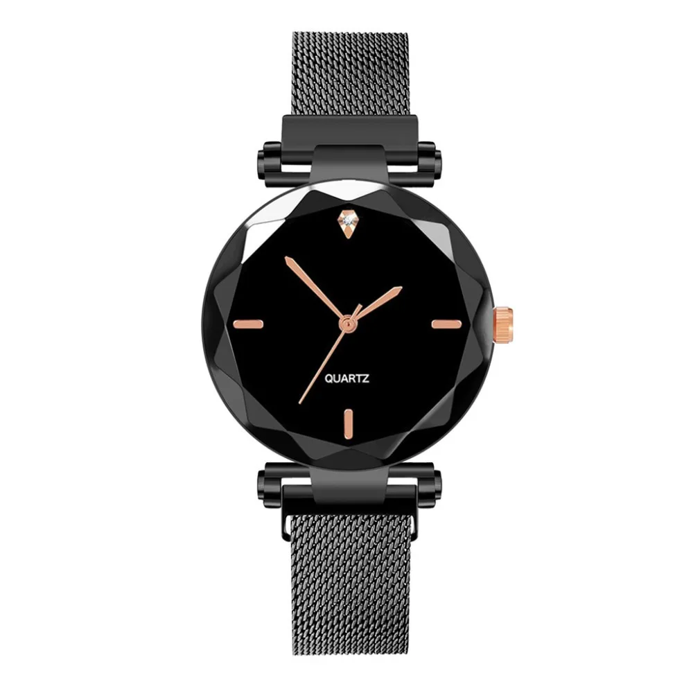 

New Product Watches Glass GemstoneIrregular Disc Ladies Quartz Wristwatch Fashion Mesh Strap Clock Casual Relojes Para Mujer@50