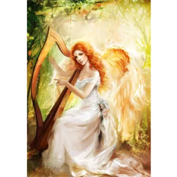 

5D Diy Diamond Embroidery Angel Harp Diamond Painting Cross Stitch Kits Diamond Mosaic Embroidery With Diamonds Home Decoration