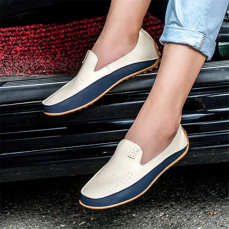 

Dropshipping Trendy Men Casual Big Size 39-46 Shoes Summer Holes Driving Loafer Breathable Man Soft Footwear Shoes Wholesale