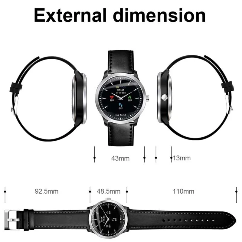 N58 ECG Смарт часы для мужчин дисплей монитор сердечного ритма сна 3D UI мульти спорт