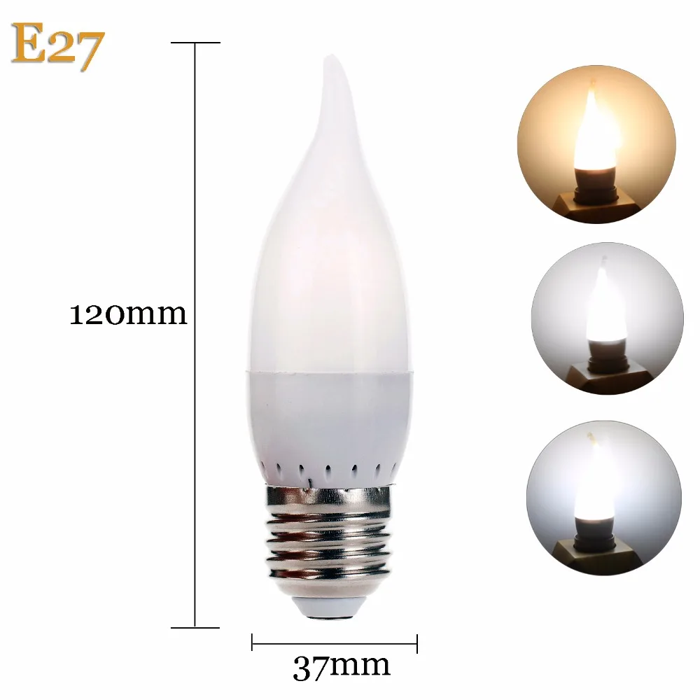 3W LED Bulb Lamp E12 E26 E27 E14 B22 B15 Flame Chandelier Candle Light 2835 SMD AC 220V 110V Led Corn Lights Home Decor