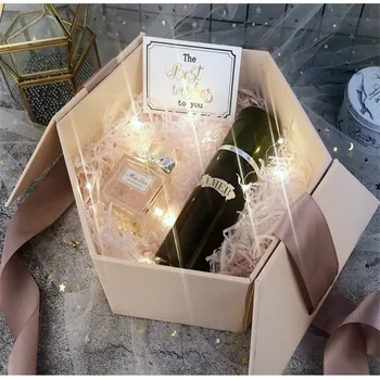 

Ins hexagonal gift box accompanied hand gift boxes flip top eternal life flower boxes cosmetics lipstick gift box delicate cute
