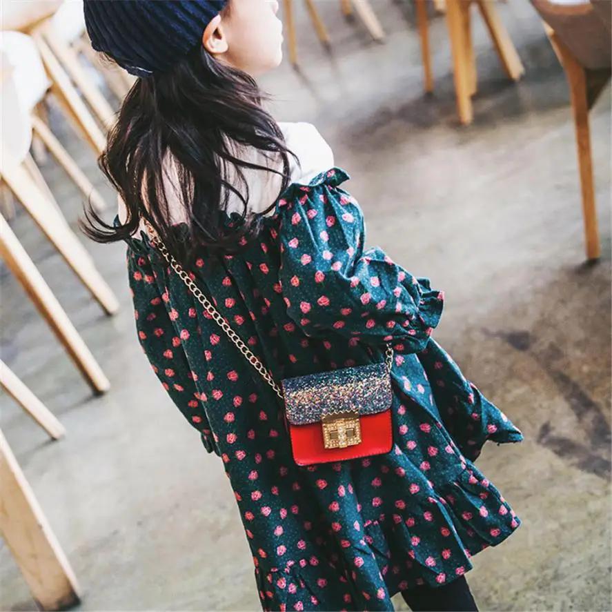 Новая модная детская милая сумка с пайетками для девочек, кожаные Наплечные мини сумки, сумка-мессенджер на молнии, сумка bolsos TC