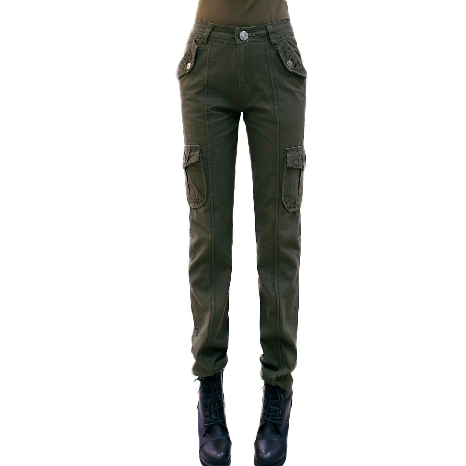 Womens Casual Slim Skinny Army Green Long Trousers Fashion Elegant ...