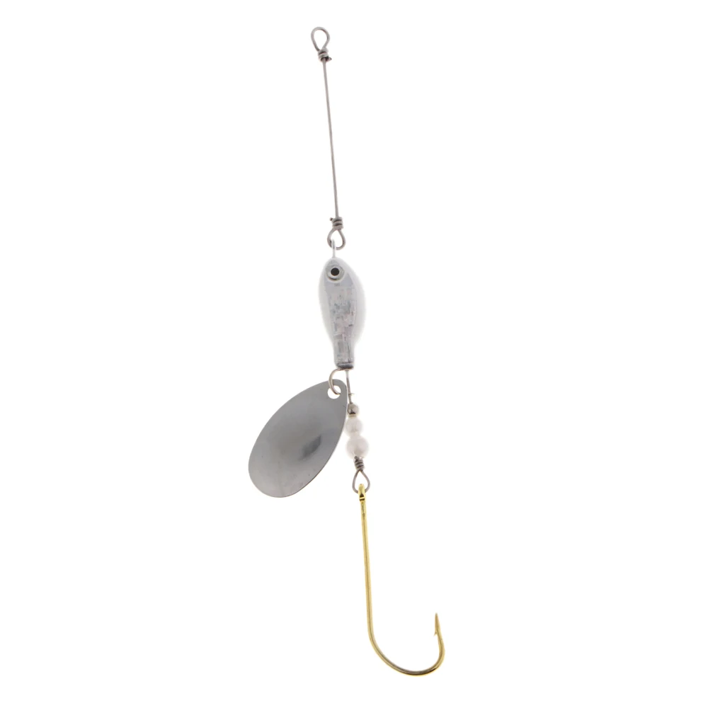 19g Metal Sequins Spinner Fishing Lure Pike Salmon Bait Bass Trout Lead Fish Lure Barbed Hook Spinnerbaits 