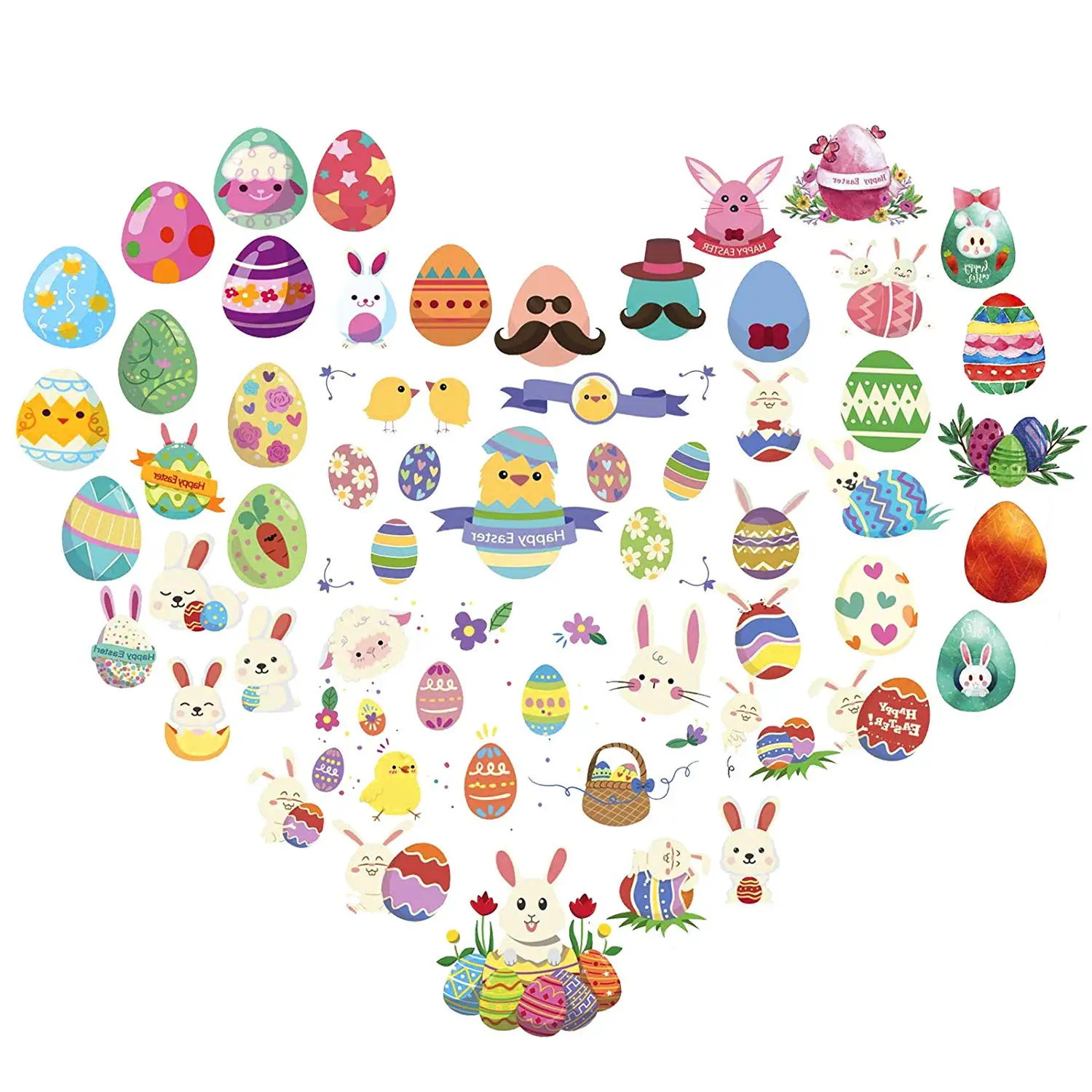

METABLE 240pcs(Pack of 36 Sheets) Rabbit Temporary Tattoos, Happy Easter Rabbits & Eggs Tattoos Kids Girls Birthday Party Favor