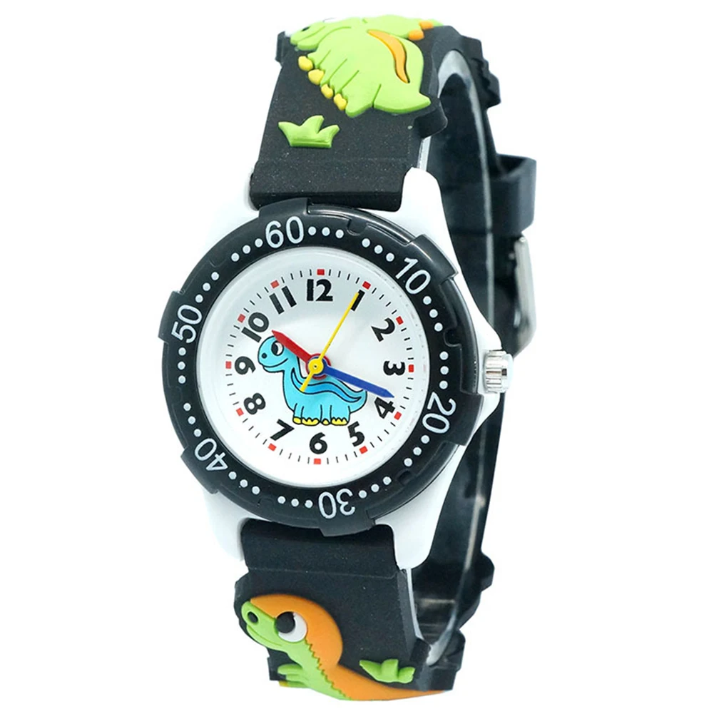 

Plastic Quartz Movement Round Dinosaur 3D Cartoon Pattern 30M Waterproof Kids Children Dial Analog Watch