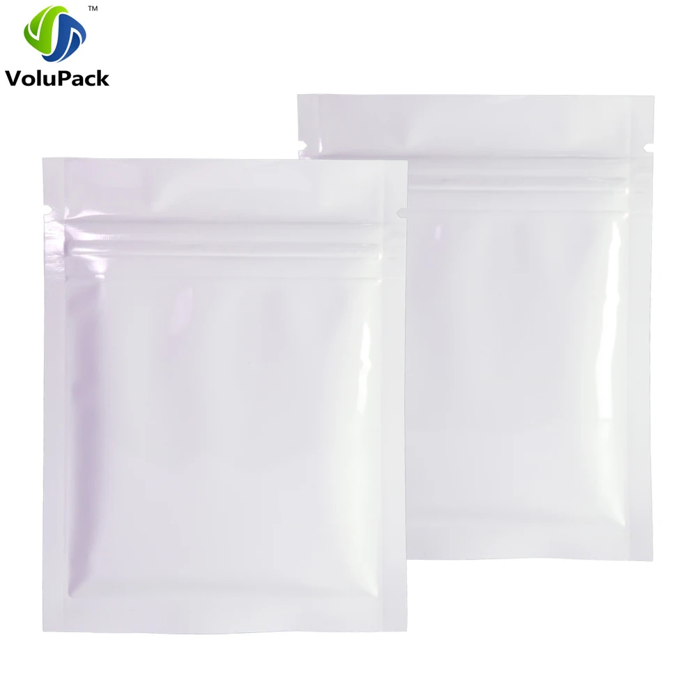 7.5x10cm (3x4") 100pcs Glossy White Heat Sealable Flat Pouch Tear Notch