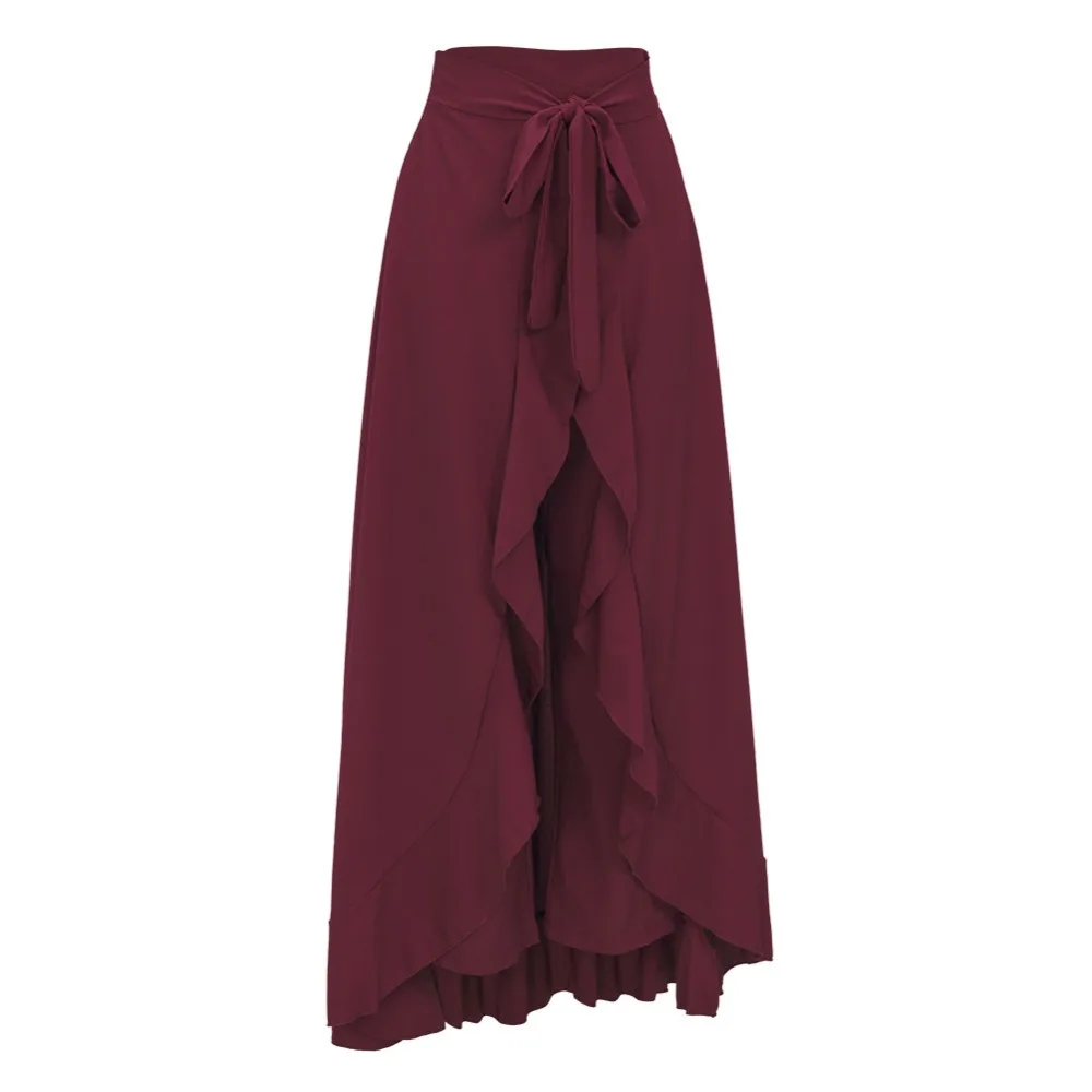 New Long Skirt Floor Length Ladies High Waisted Skirts Women Neon red white Black Saias Longa Femininas Formal Jupe Femme