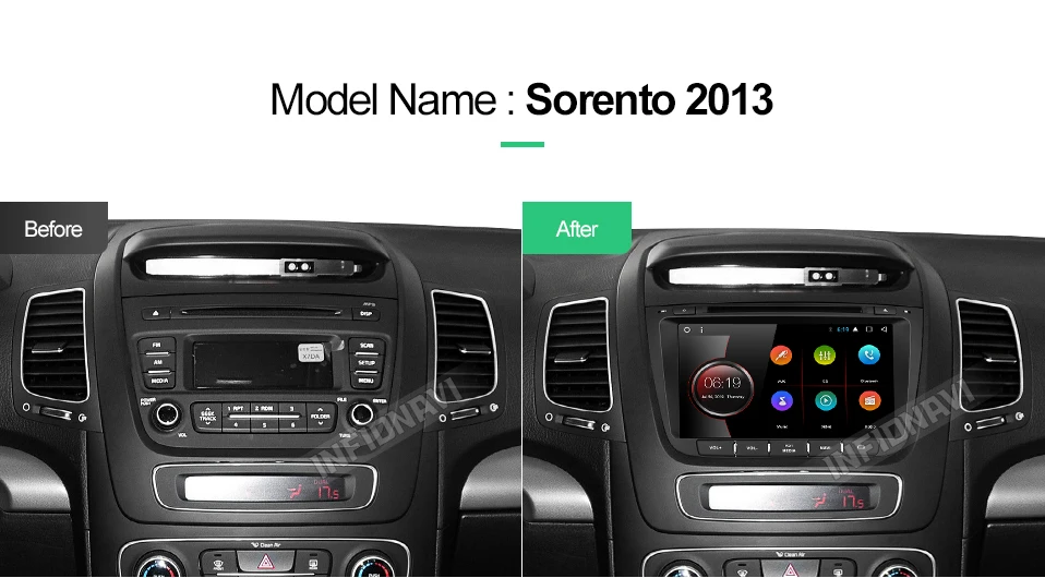 Discount Infidnavi ZSLT8071  2G+32G android 7.1 car dvd for kia sorento 2013 2014 car radio gps navigation with steering wheel control 0