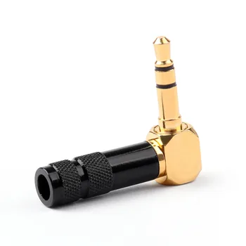 

Areyourshop 3.5mm 3 Pole TRS Mini Audio Male Plug Right Angle 90 Degree Connector Silver Black 1/4PCS New Arrival Connector