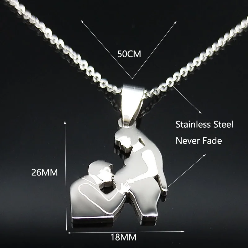 Цепочка Из Нержавеющей Стали для беременных женщин, серебряное ожерелье с цепочкой, ювелирное изделие joyas de acero inoxidable para mujer N19033