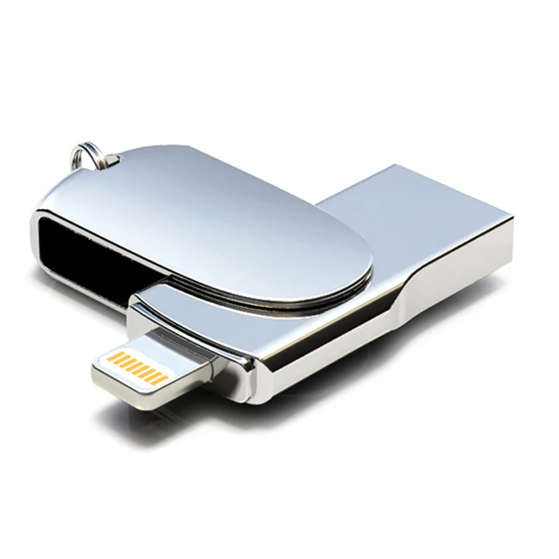 Роман Lightning USB флэш-накопитель 256 GB 128 GB флешки Memory Stick для iPhone USB флэш-накопители перо U Stick для iPad iPod - Цвет: Silver