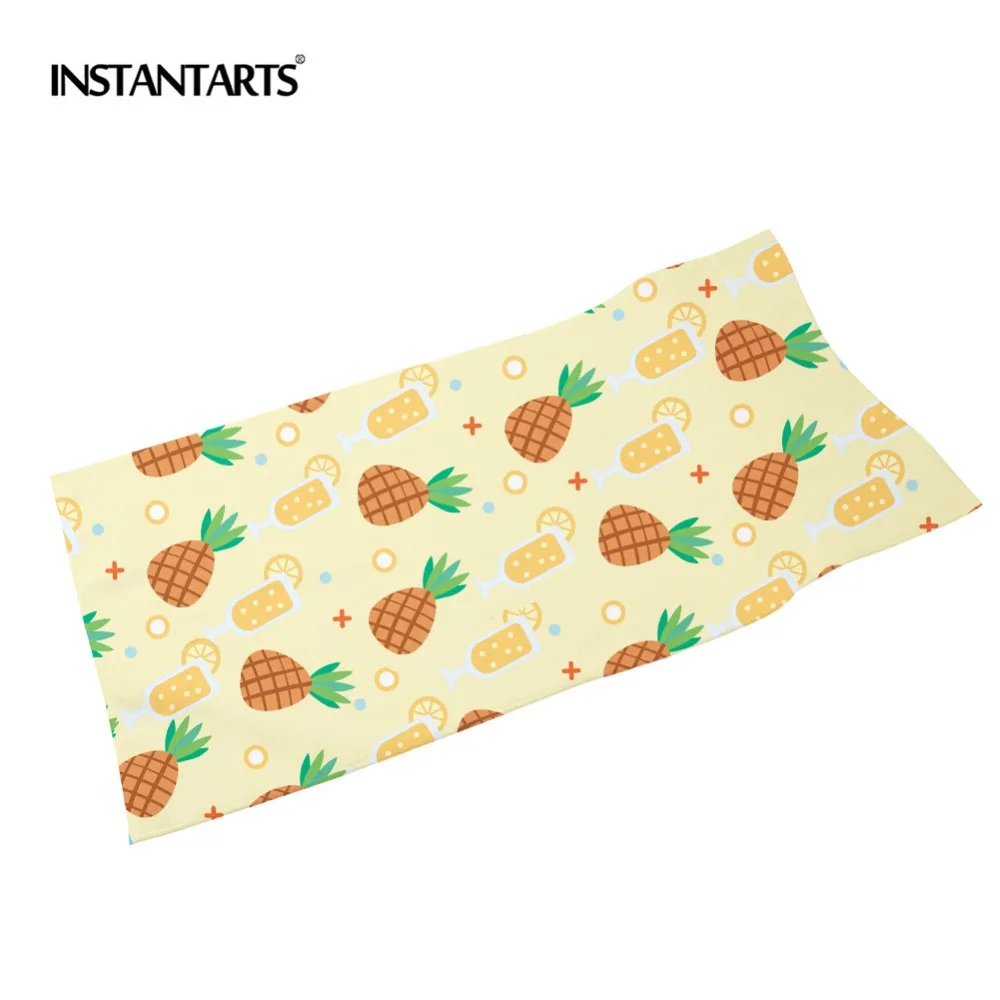 INSTANTARTS Microfiber Swimming Quick Dry Towel Beach Bath Towels for Adults Cartoon Pineapple Print Camp Blanket Yoga Mat | Спорт и