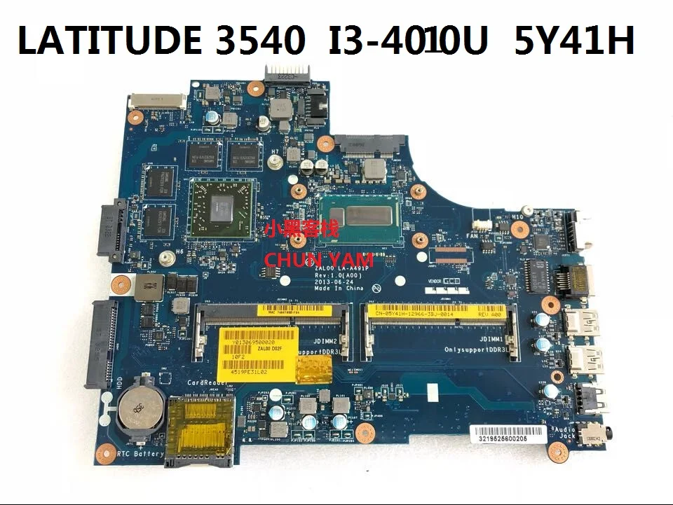 Kefu CN-05Y41H 5Y41H для DELL Dell широта 15 3540 Материнская плата ноутбука ZAL00 LA-A491P I3-4030U 2 Гб материнская плата ноутбук ПК