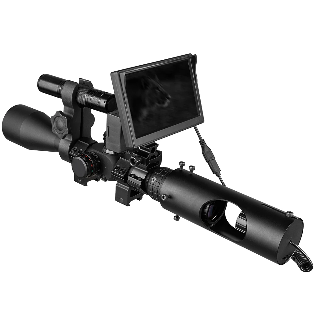 Visión Nocturna rifloscopio caza alcance óptica vista táctica 850nm infrarrojo LED IR impermeable visión nocturna dispositivo caza Cámara - 2