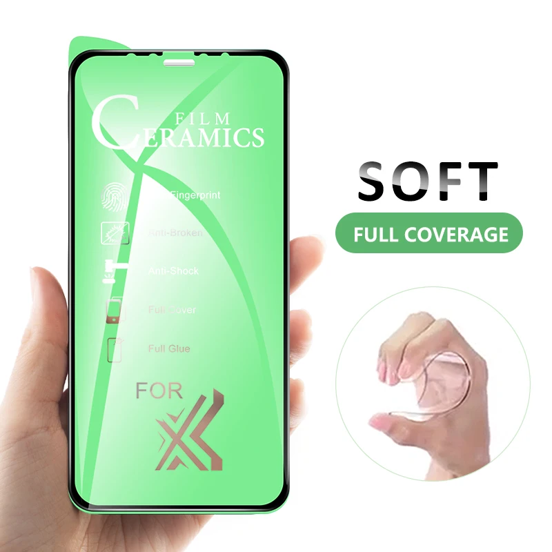 Мягкая защитная пленка для iPhone XS MAX XR X 8 7 6 S Plus Полный Клей ультратонкий протектор