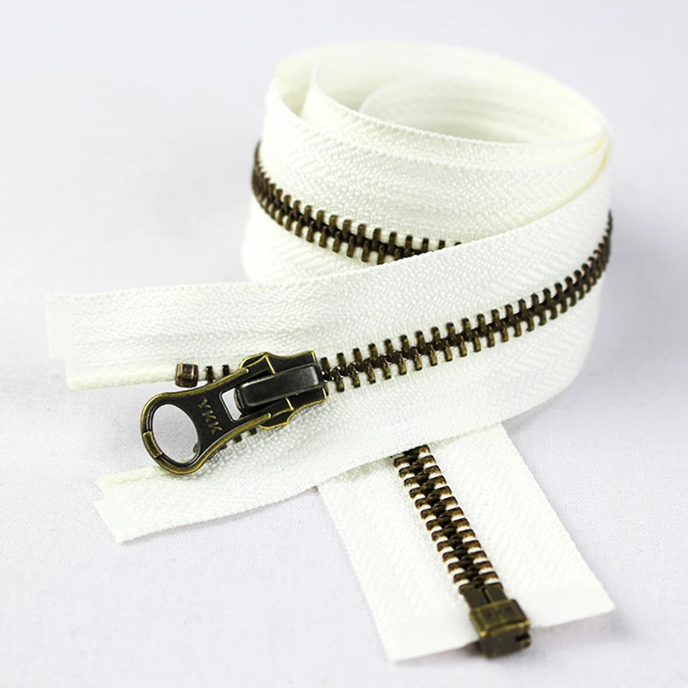 1pcs/lot White 5 zipper open end zipper single zipper long zipper head of ancient copper and