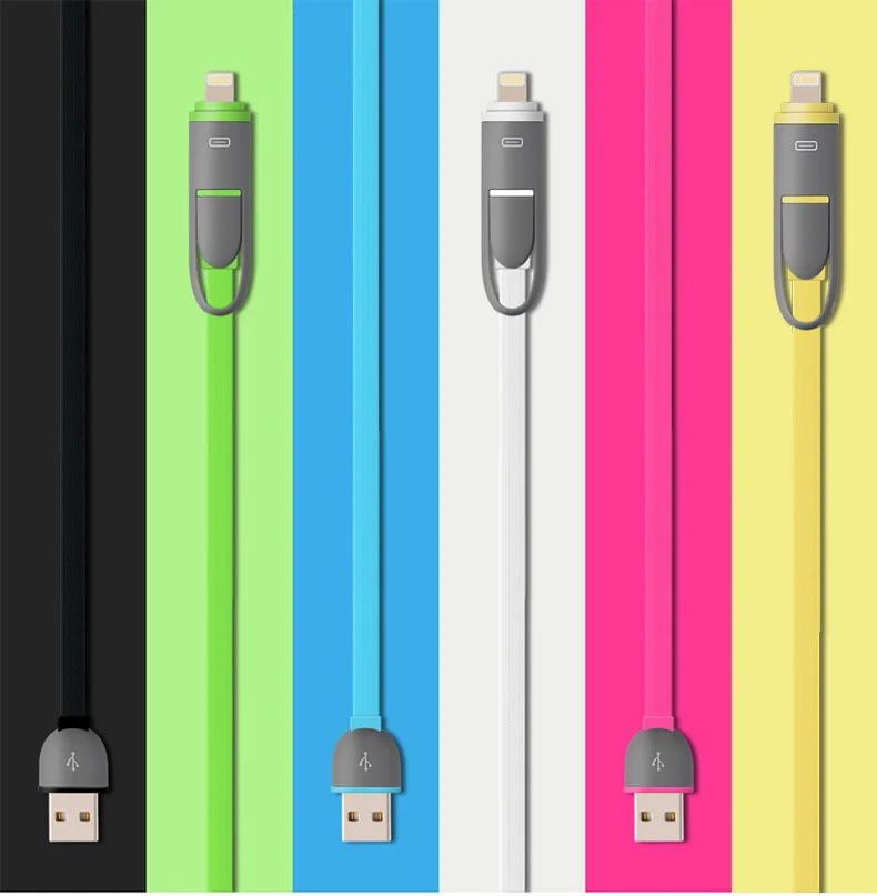 New Colorful Micro USB Cable 8Pin 2 in 1 Sync Data Charging USB Cable for iPhone 5 6 6s plus 5s IOS 9 Charger Cable For Samsung New Colorful Micro USB Cable 8Pin 2 in 1 Sync Data Charging USB Cable for iPhone 5 6 6s plus 5s IOS 9 Charger Cable For Samsung