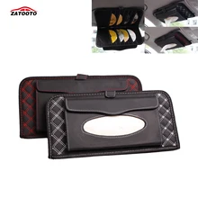 Автомобильный солнцезащитный козырек коробка с 14 CD/Этикетка для DVD Слот кожаный контейнер для салфеток сумка для хранения автомобильные аксессуары