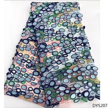 3d вышивка кружево ткань синий Hojilou Новинка нигерийское кружево ткань для свадьбы высокого качества ткань для тюли кружевная