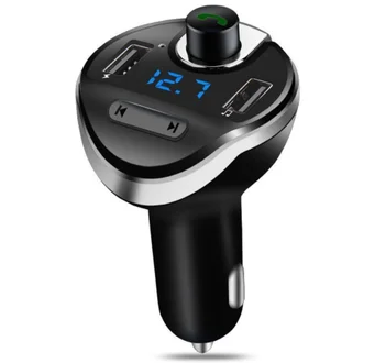 

by DHL or Fedex 100pcs Car Handsfree FM Transmitter Bluetooth MP3 Player Car Kit Dual USB Car Charger Support TF Music Play T20