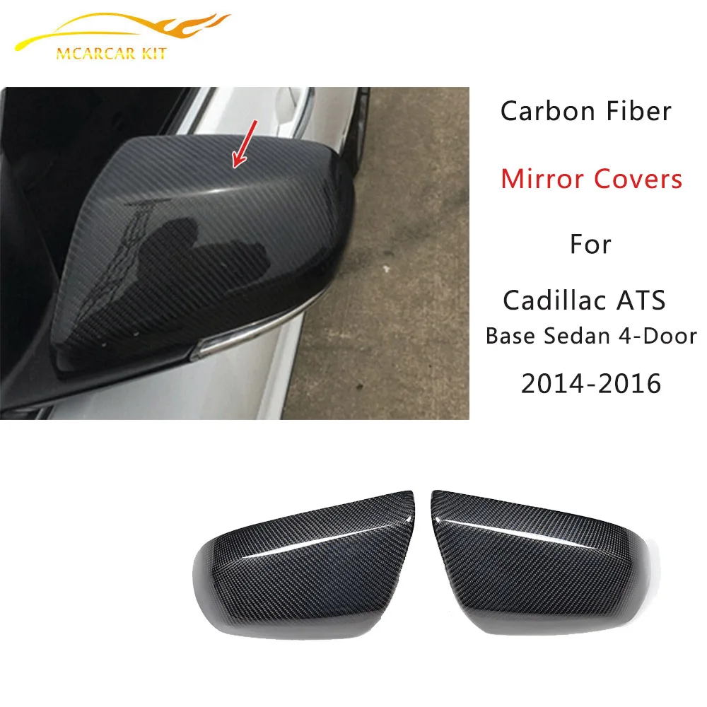 Direct Replacement Carbon Fiber Mirror Covers for Cadillac ATS Base