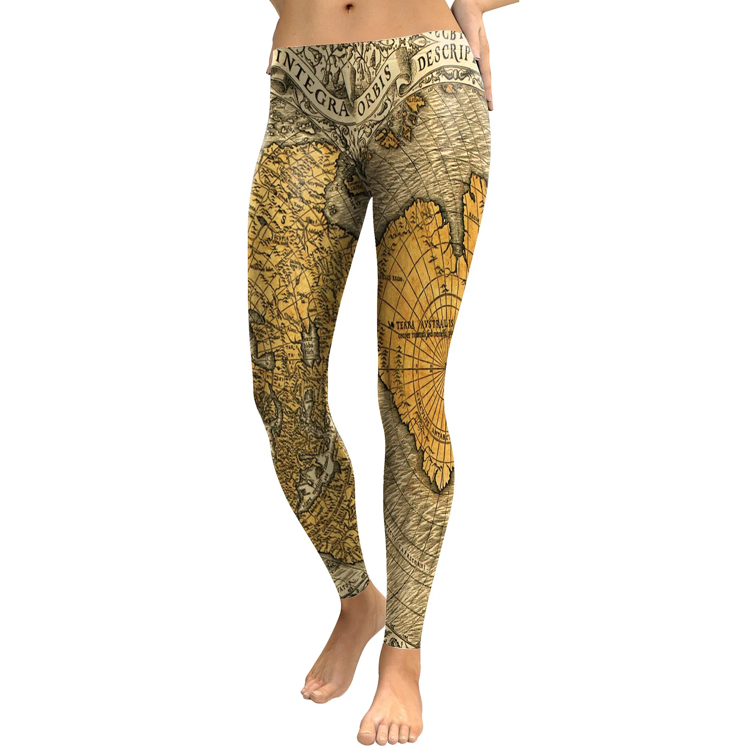 

Vintage World Map 3D Print Leggings Women High Waist Sexy Fitness Leggings Elastic Causal Leggings Leggins Mujer