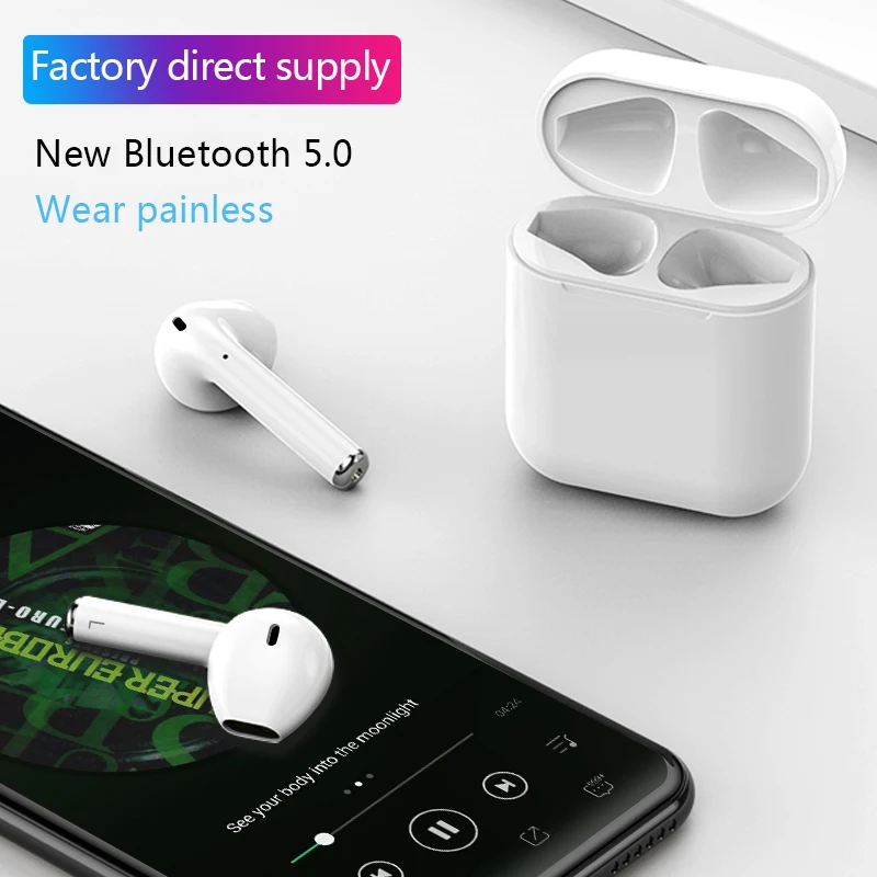 

Original i12 TWS headphones Wireless BT 5.0 earphone Touch Control Stereo earbuds for iPhone Huawei pk i10 i11 i9S i12 tws
