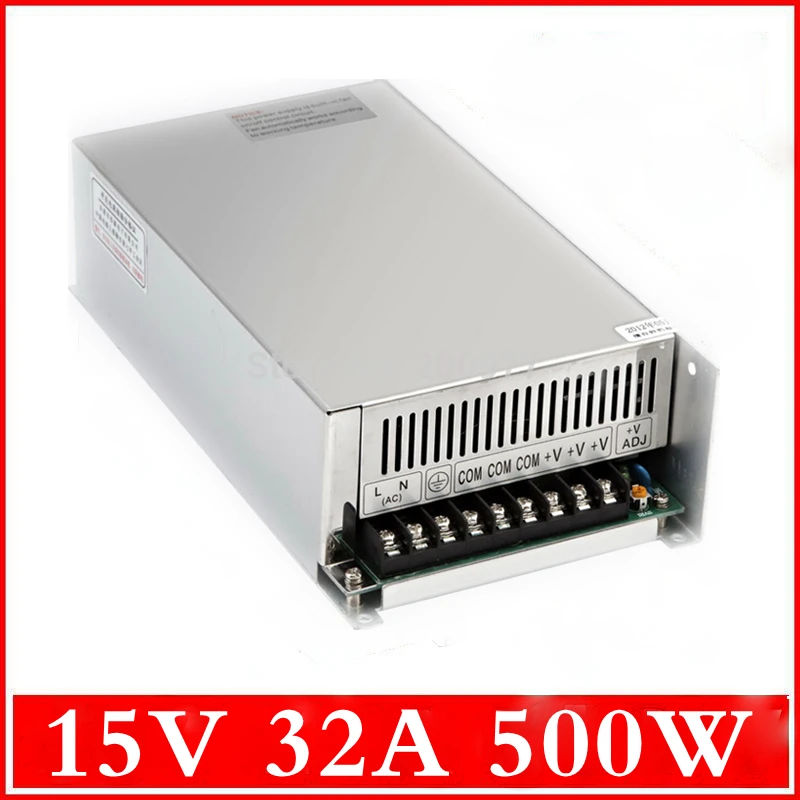 

15V 32A 500W Switching Power Supply Driver Switching For LED Strip Light Display 110V/220V free shipping